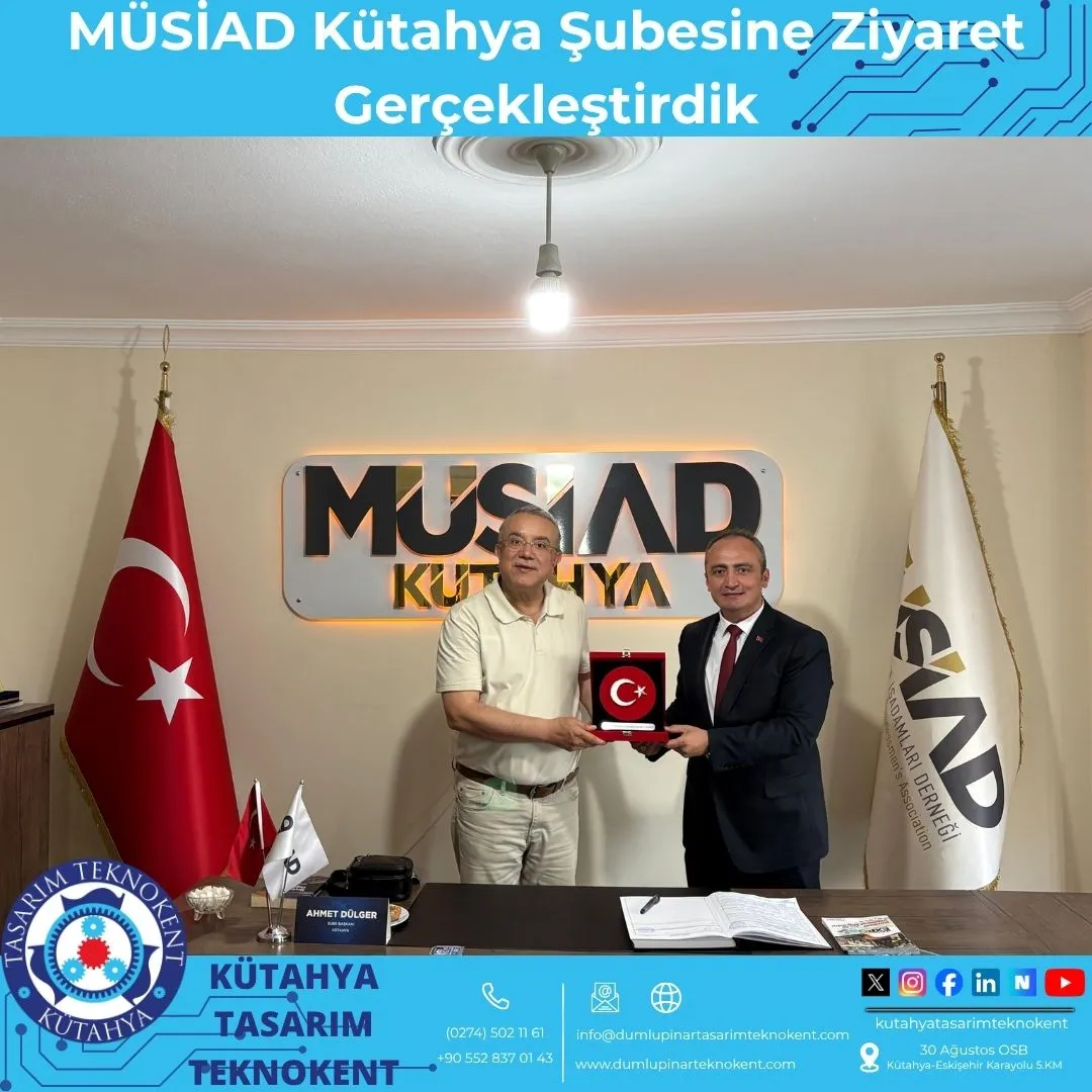 Genel Müdürümüz Doç. Dr. Durmuş ÖZDEMİR ve Kurumsal İletişim Koordinatörümüz M. Enes BİLGİLİ, MÜSİAD Kütahya Şubesini ziyaret etti.