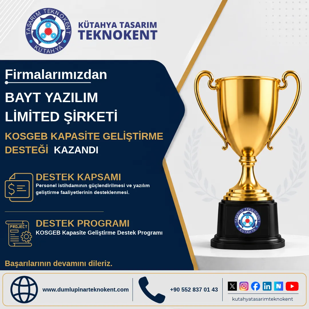 BAYT Yazılım, KOSGEB Kapasite Geliştirme Destek Programı'ndan Yararlanmaya Hak Kazandı
